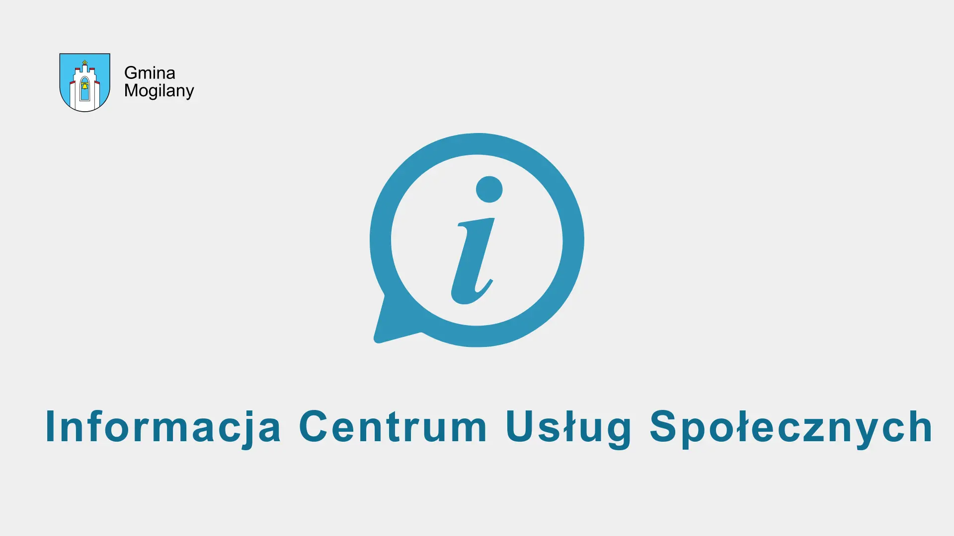 grafika z napisem: Informacja Centrum Usług Społecznych